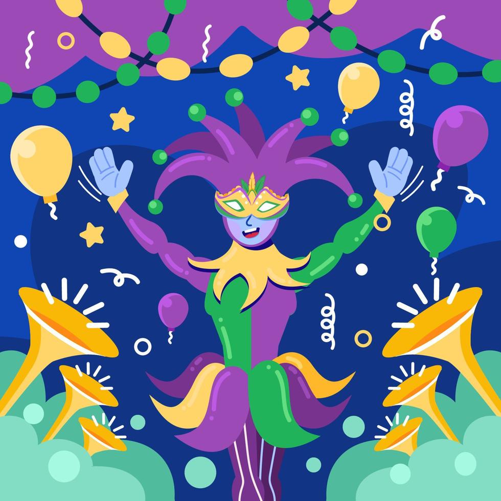 figura del carnaval de mardi gras vector