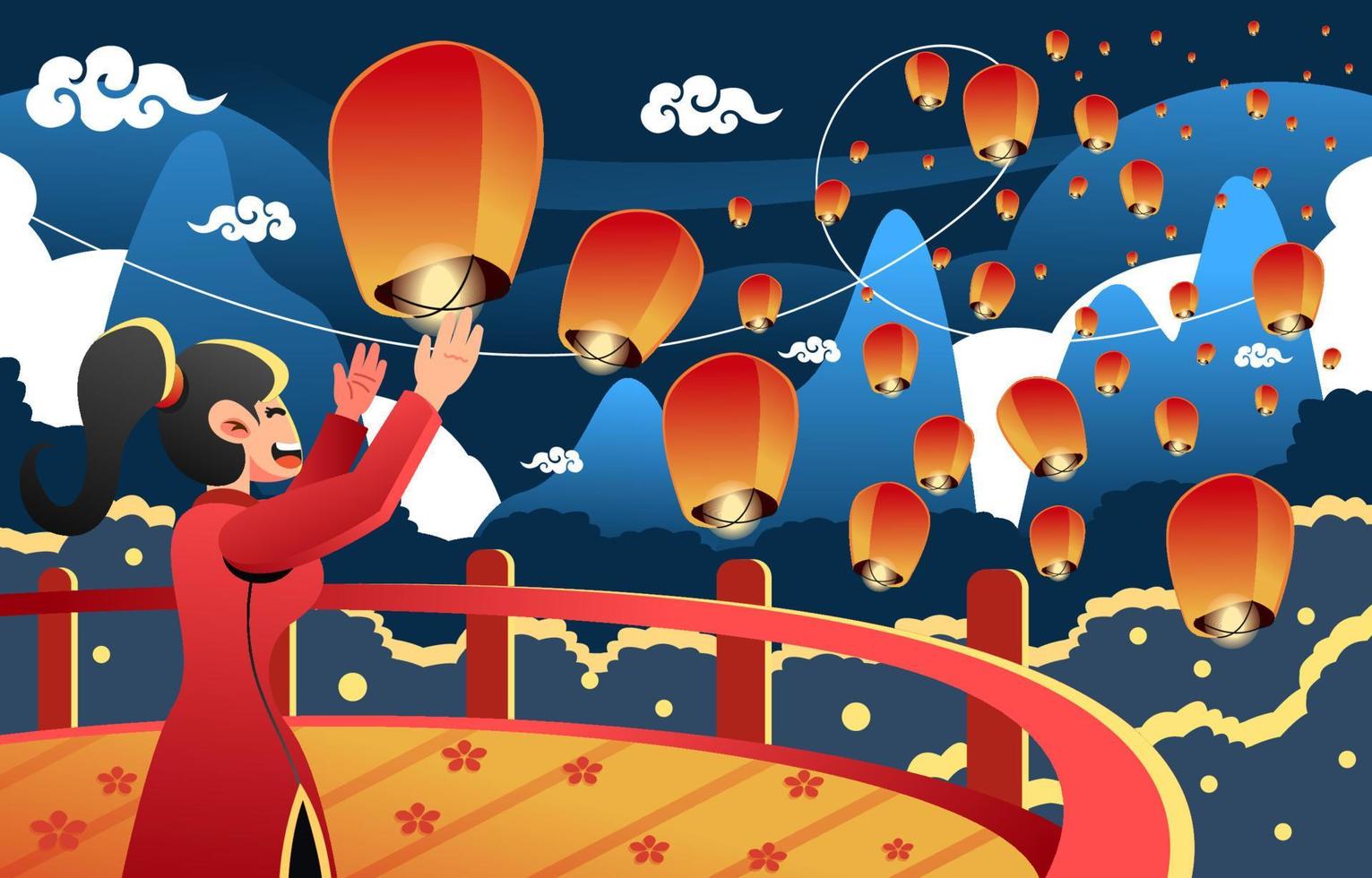 Lantern Festival of Chinese New Year vector
