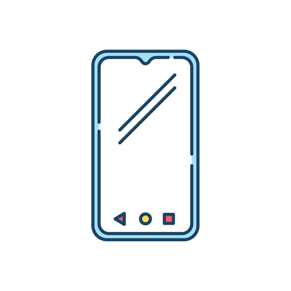 Smartphone RGB color icon. Mobile, cell phone. Pocket personal computer. Cellular telephone. Touchscreen. Touch display. Handheld portable device. Technology. Isolated vector illustration