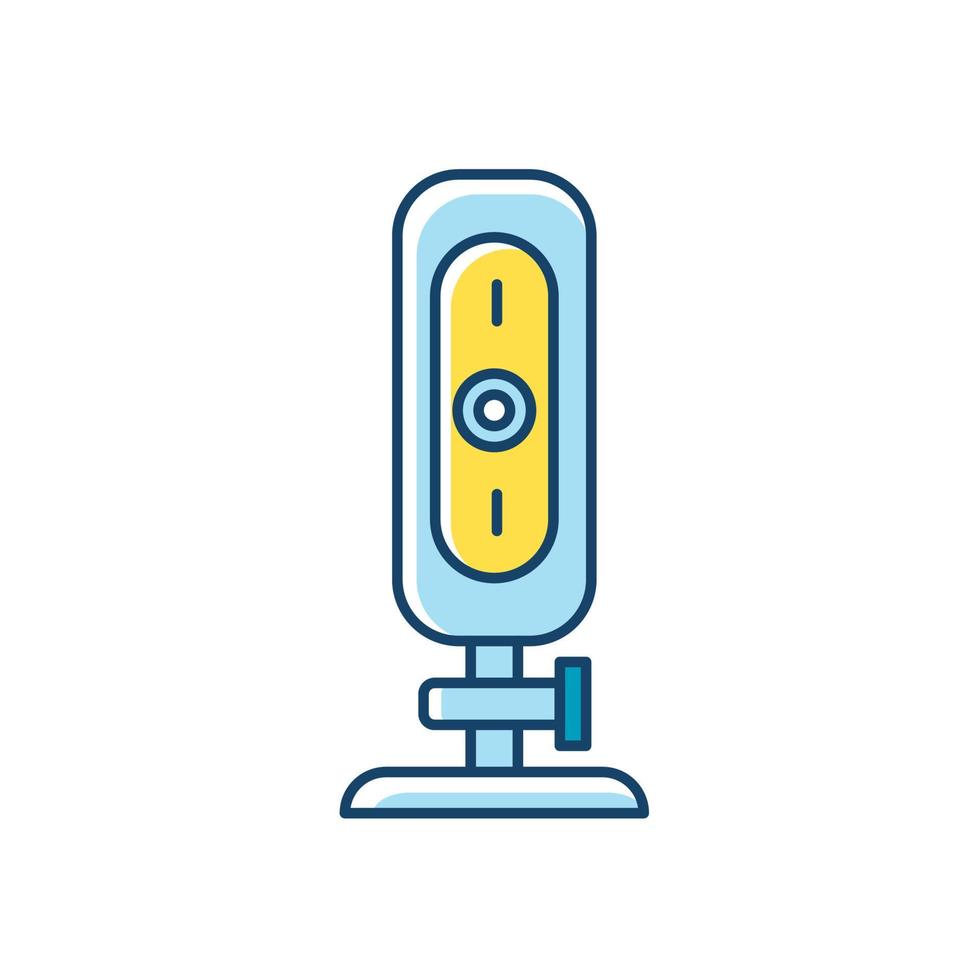 Webcam RGB color icon. Small digital video camera. Online chatting, conference. Surveillance. Portable recording gadget. Technology. Mobile device. Isolated vector illustration