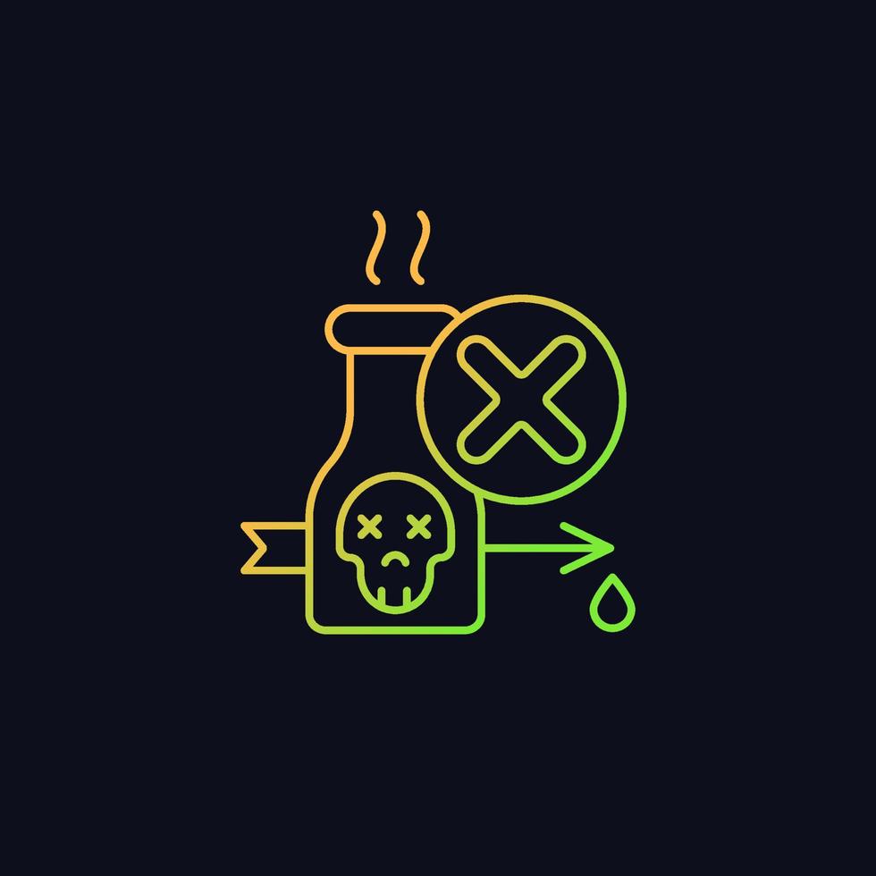 Illegal poison hunting gradient vector icon for dark theme. Prohibit poisonous and toxic substances usage. Thin line color symbol. Modern style pictogram. Vector isolated outline drawing