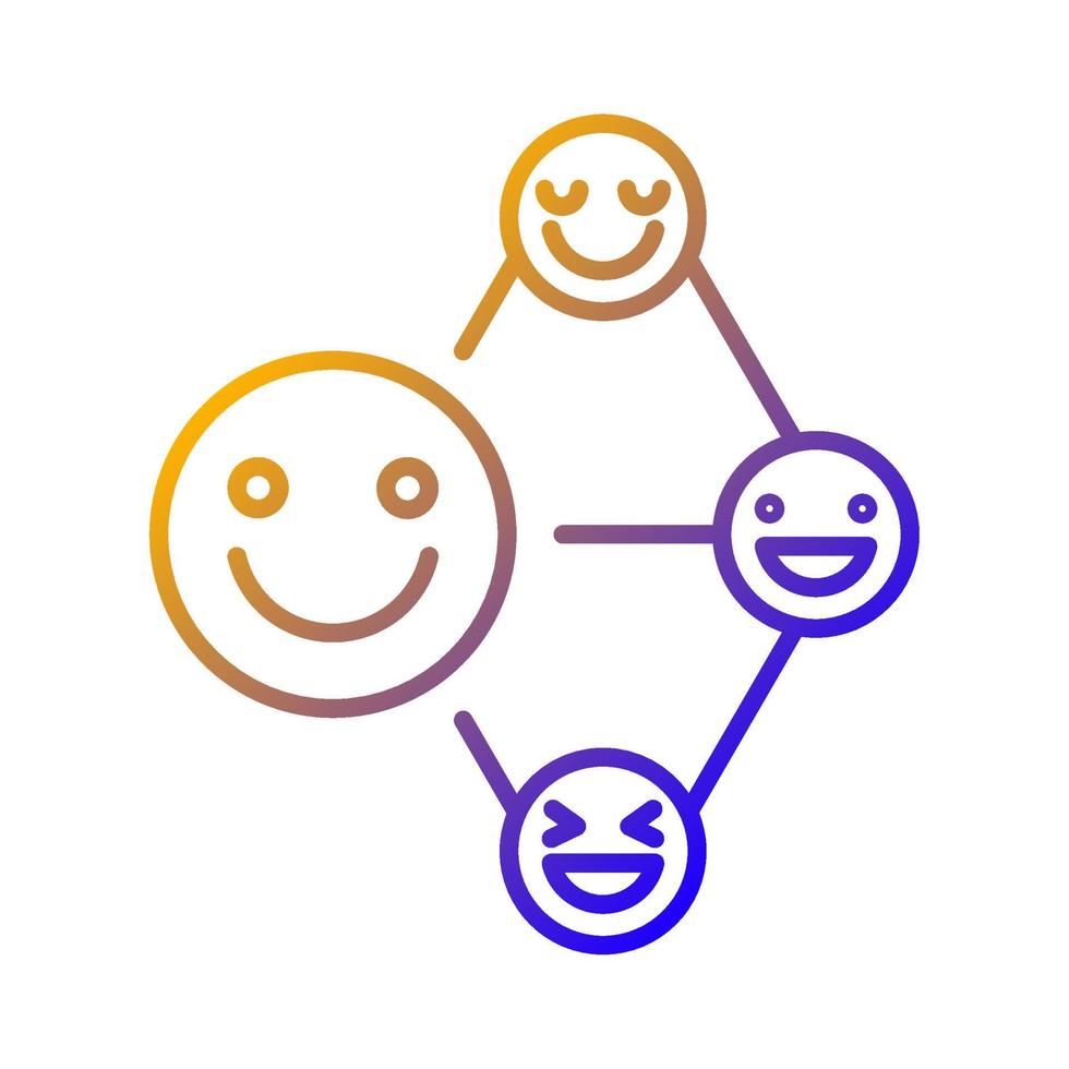 Networking talent gradient linear vector icon. Build relationship ability. Communication and cooperation aptitude. Thin line color symbol. Modern style pictogram. Vector isolated outline drawing