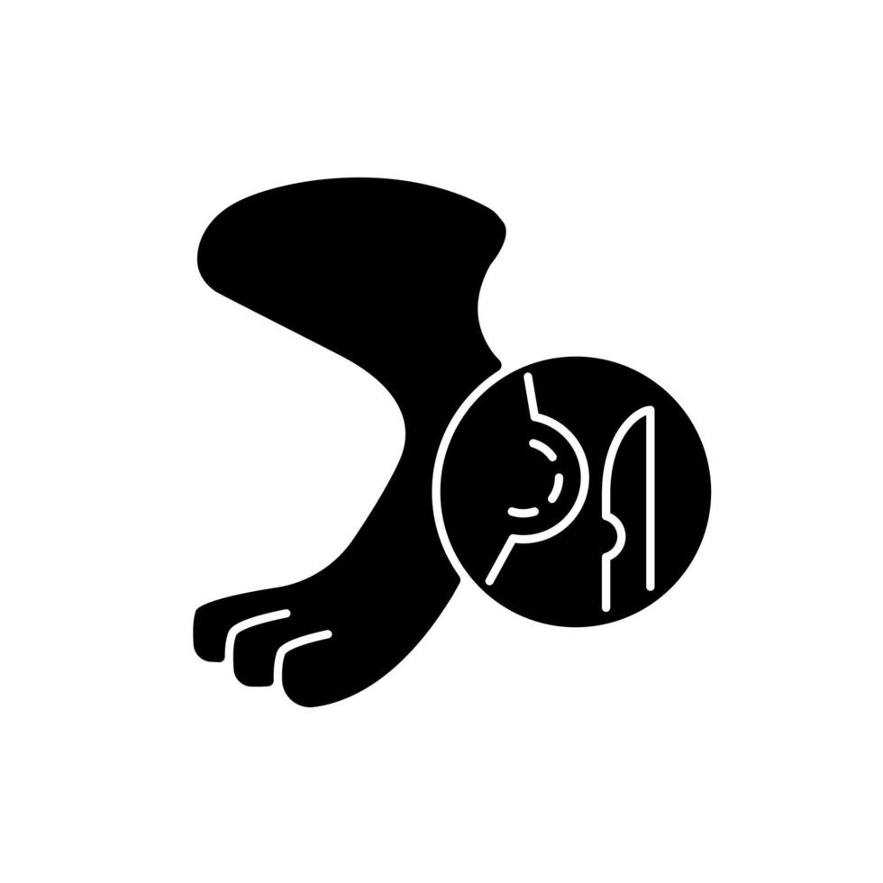 Lipoma black glyph icon. Fat composed benign tumors. Pet disease. Fatty lump. Skin and muscle layer affecting illness. Silhouette symbol on white space. Vector isolated illustration