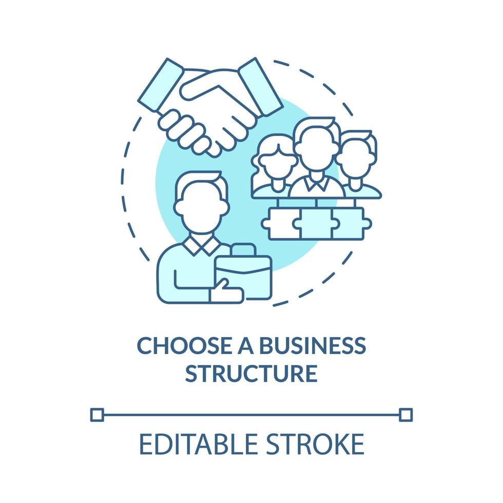 Choose business structure for startup concept icon. Company organization providing business development abstract idea thin line illustration. Vector isolated outline color drawing. Editable stroke