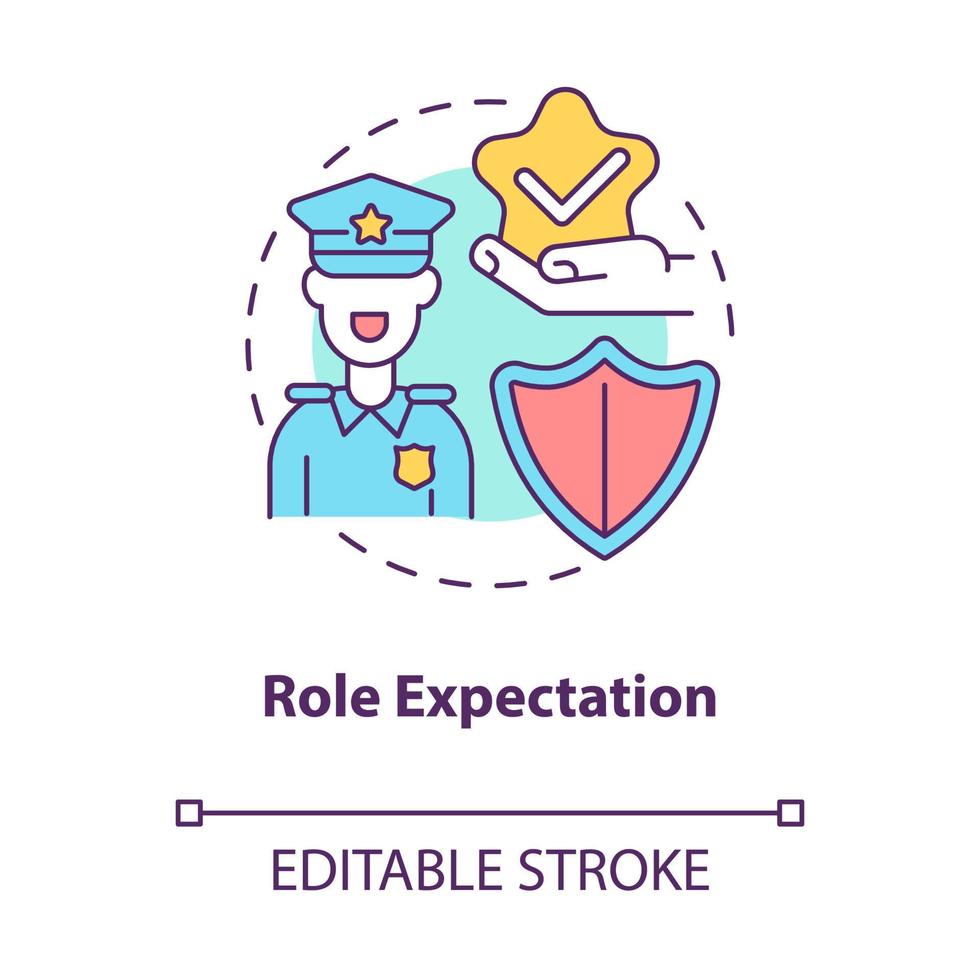 Role expectation concept icon. People engagement in society. Tradition