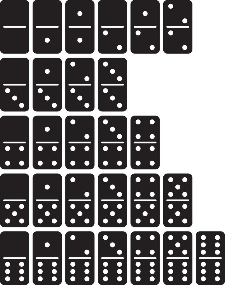 juego de dominó negro simple vector