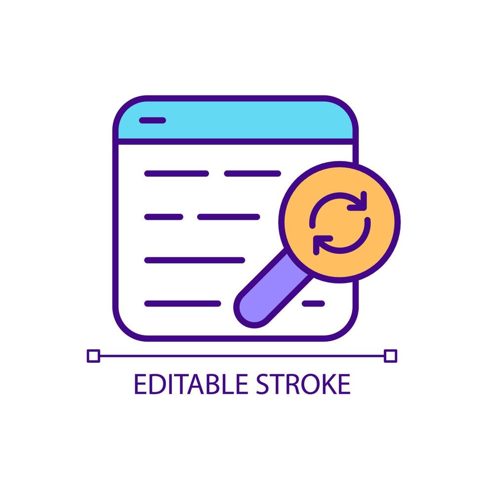 Changing search engines to protect personal data RGB color icon. Safe internet surfing. Cyber protection technology. Isolated vector illustration. Simple filled line drawing. Editable stroke