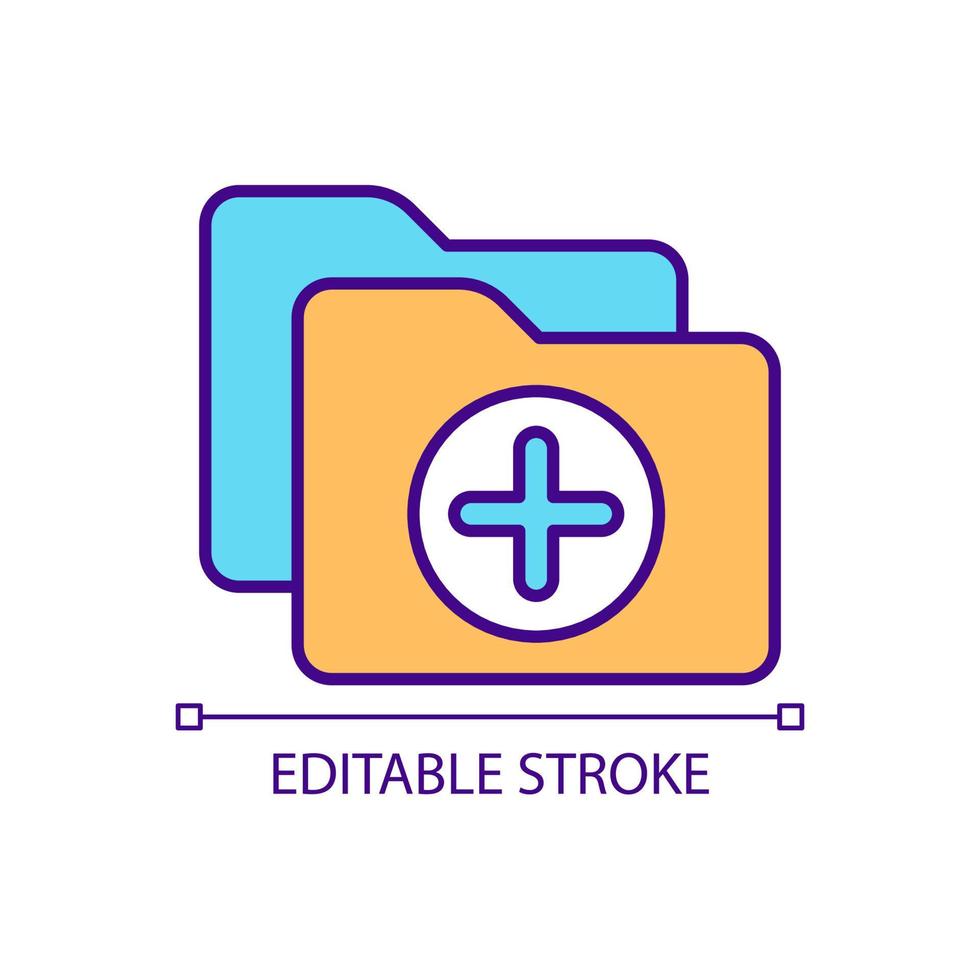 Data backup to save information RGB color icon. Copy information to protect privacy. Folders in virtual storage. Isolated vector illustration. Simple filled line drawing. Editable stroke