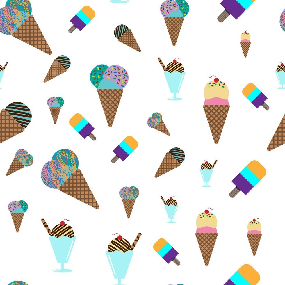 ice cream seamless pattern perfect for background or wallpaper vector