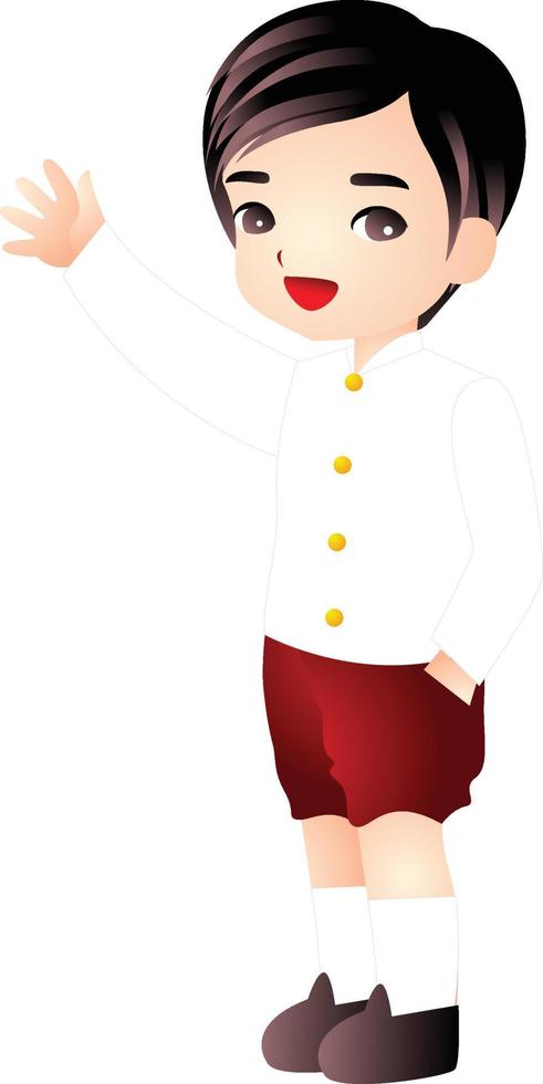 hombre tailandés arte ilustración dibujos animados anime, lindo, personaje, modelo de dibujos animados emoción ilustración clipart dibujo kawai manga diseño idea vector