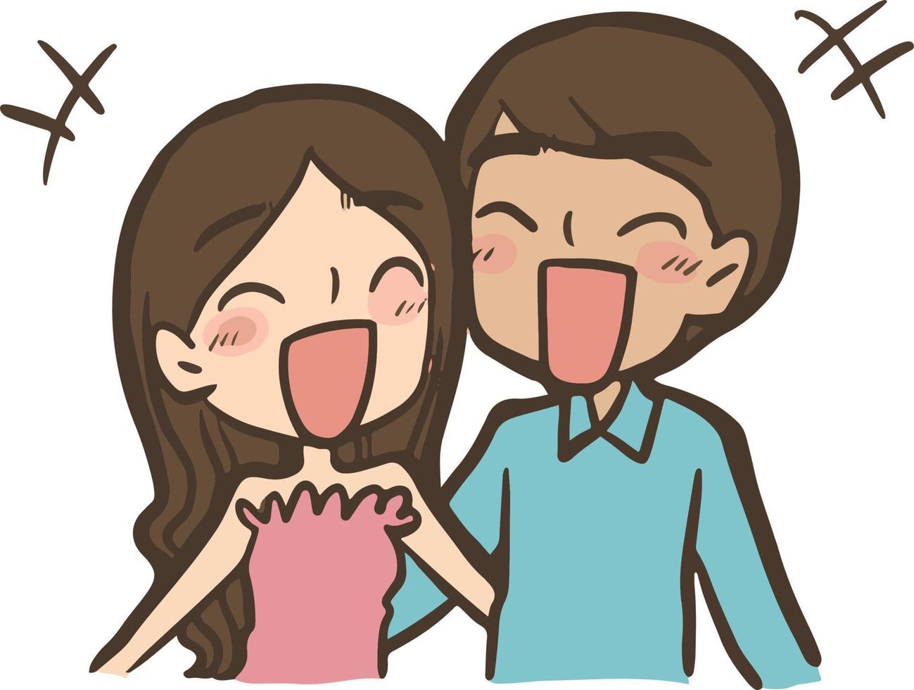 hombre y mujer pareja amor vivir juntos vector clipart dibujos animados kawaii