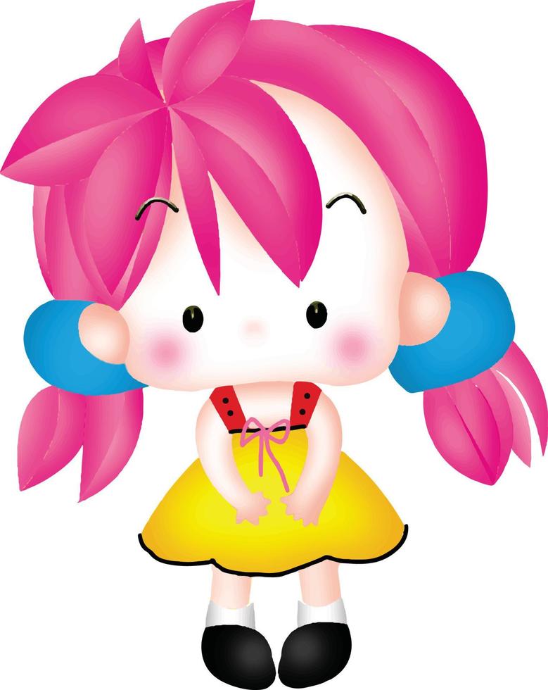 girl cartoon vector clipart cute kawaii