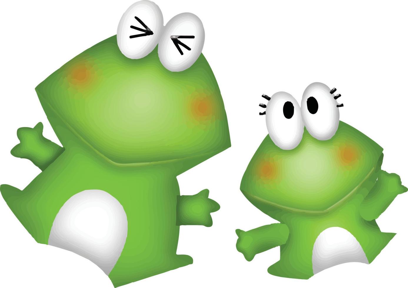 Frog cartoon couple vector