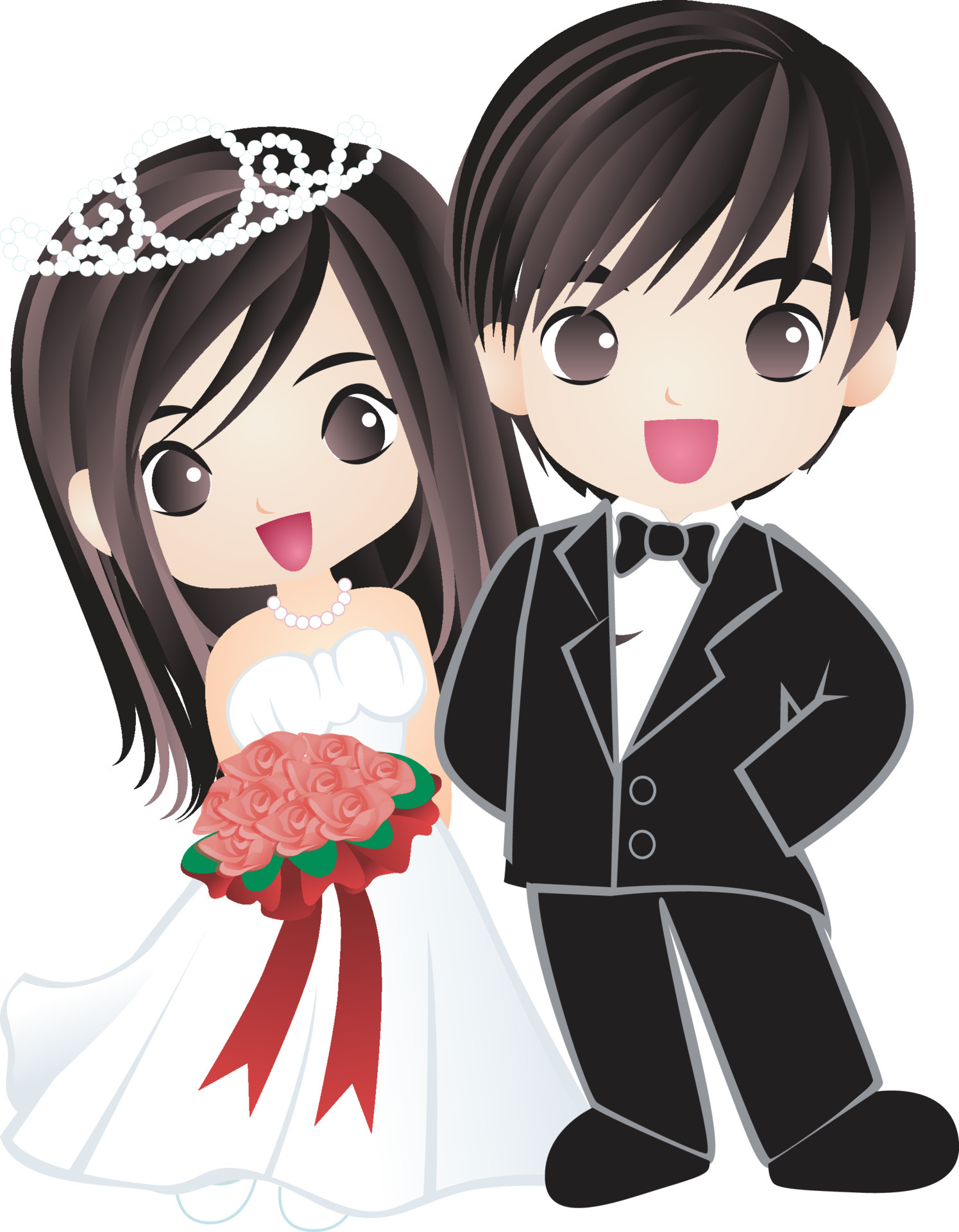 wedding couple together vector cartoon clipart 4717187 Vector Art at  Vecteezy