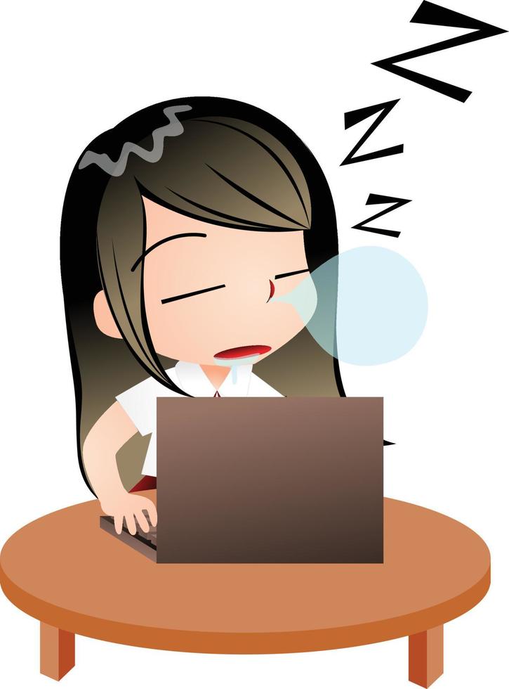 girl sleepy cartoon vector clipart cute kawaii