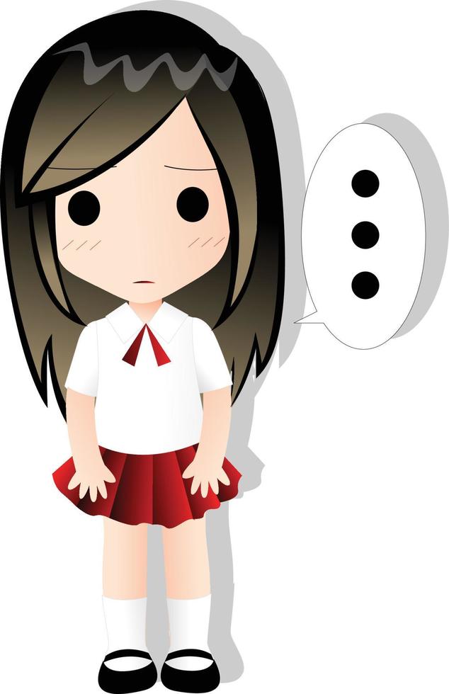 niña, vector, caricatura, clipart, kawaii, vector