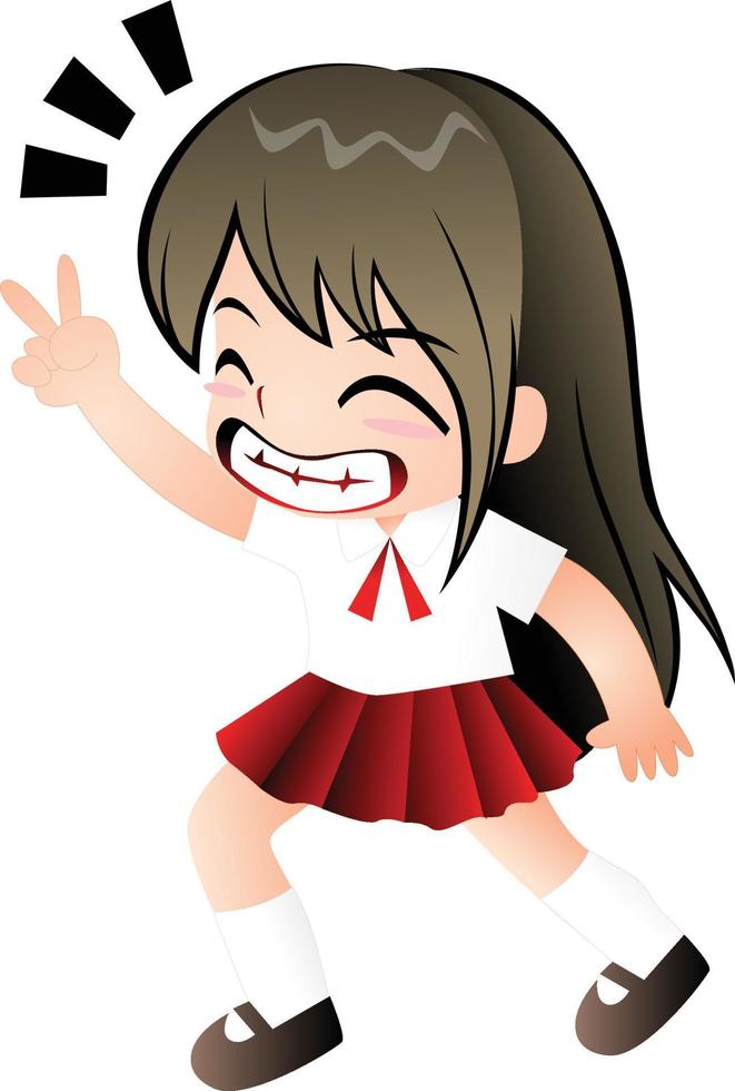 chica indomable vector clipart de dibujos animados kawaii