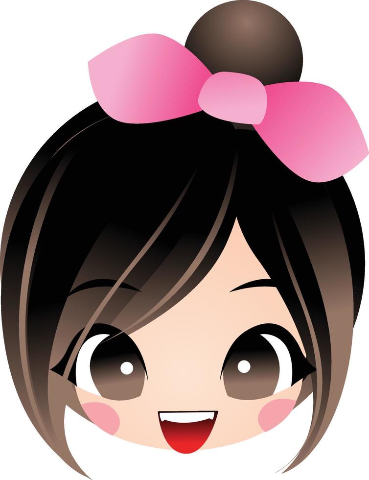 girl emotion vector cartoon clipart kawaii