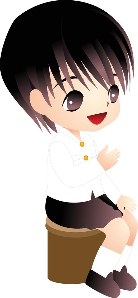 thai boy vector cartoon clipart kawaii