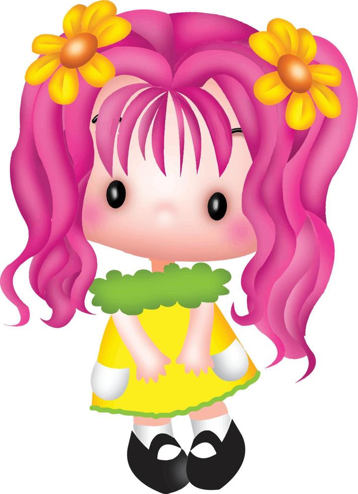 clipart de dibujos animados de vector de niña