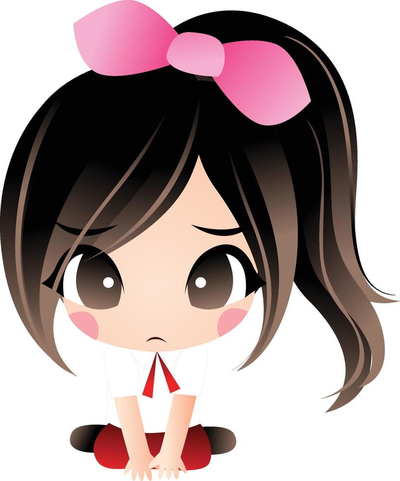 girl sleepy vector cartoon