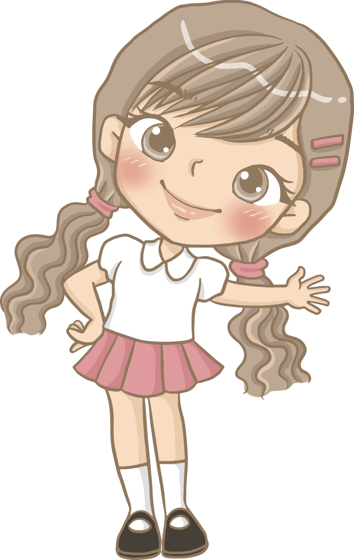 Girl Vector Cartoon Clipart Kawaii Anime Cute 4717456 Vector Art At