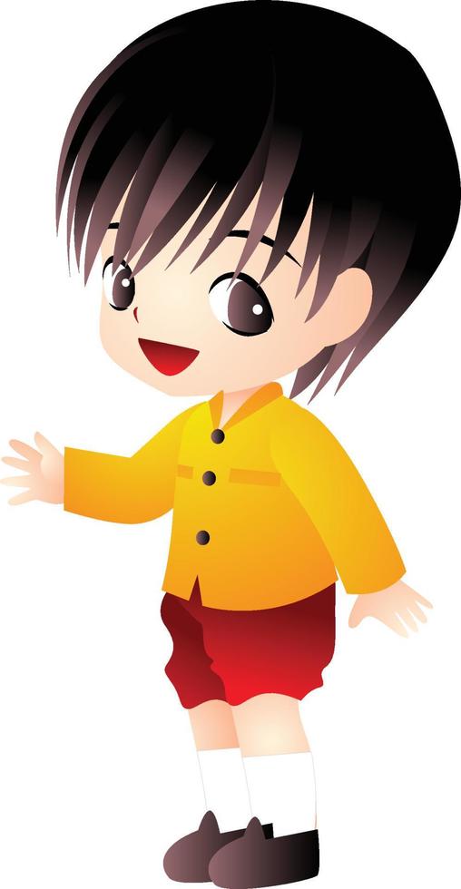 thai boy vector cartoon clipart kawaii