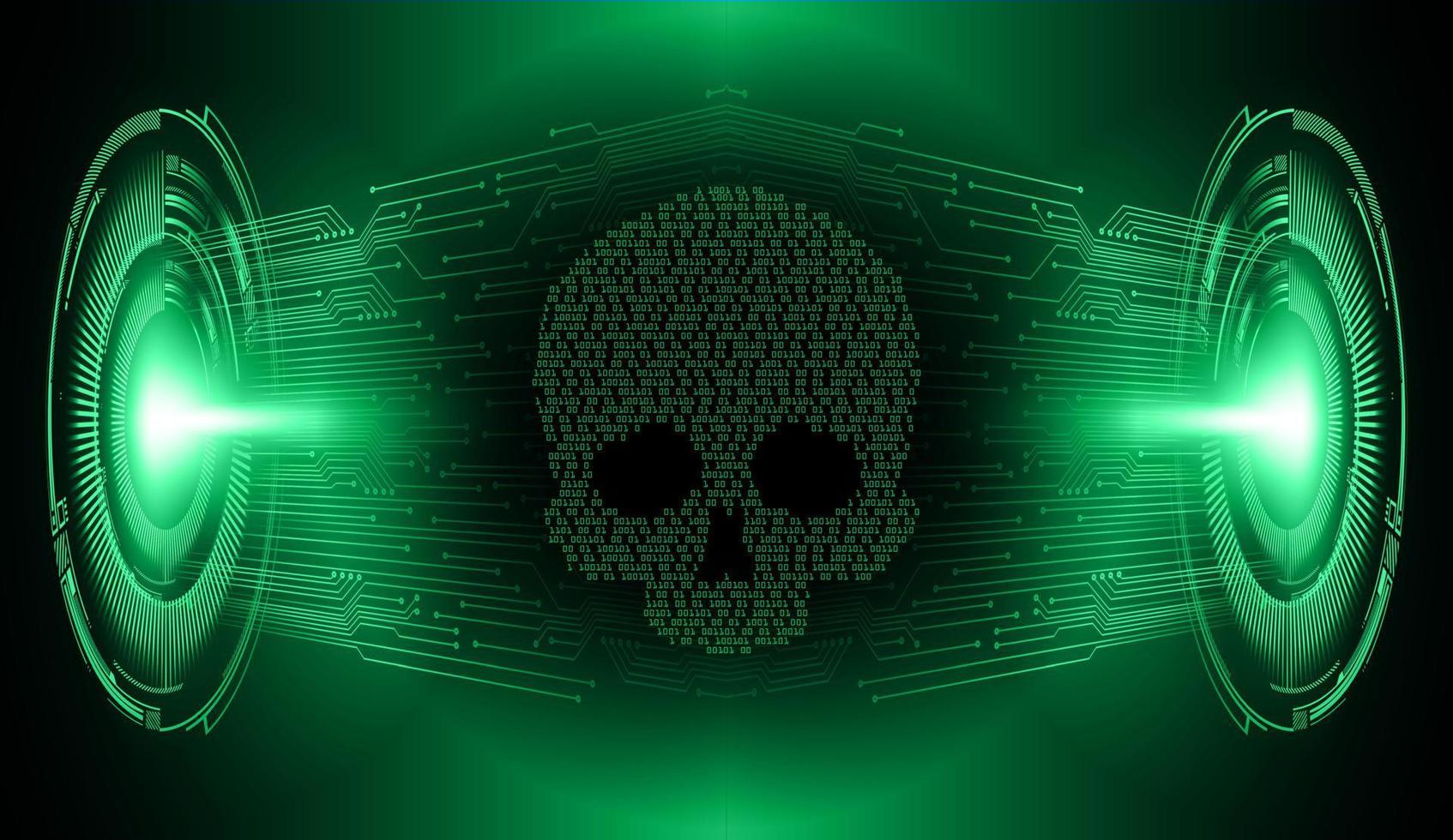 cyber hacker attack background, skull vector