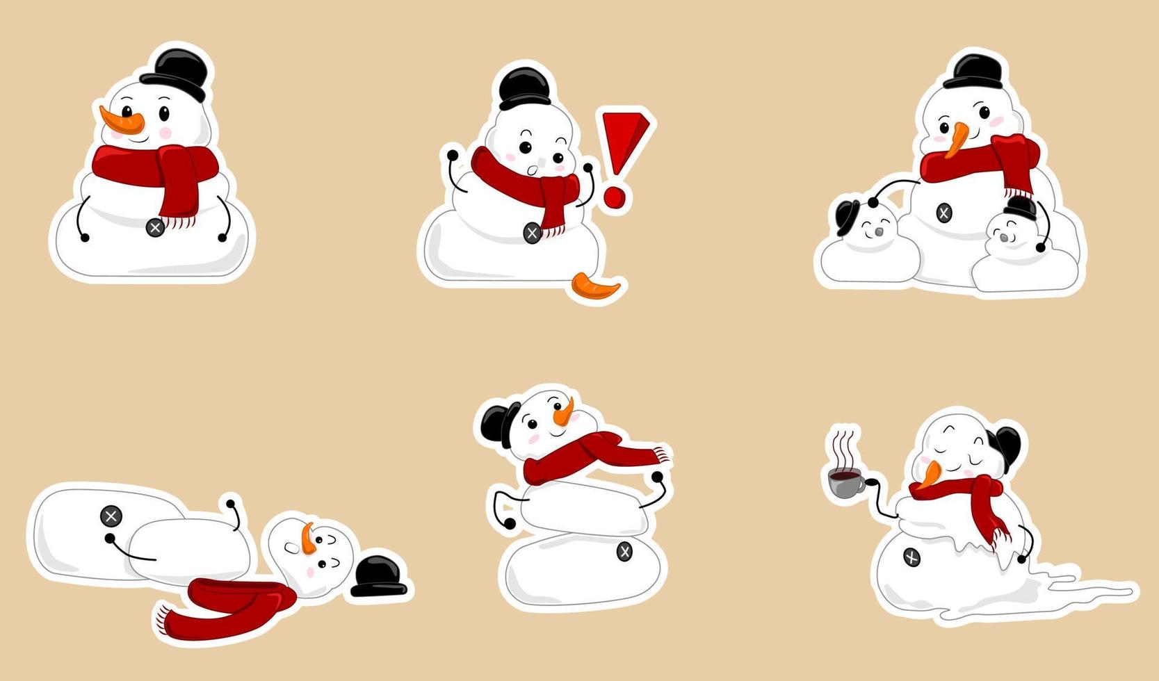 snowman with scarf vector