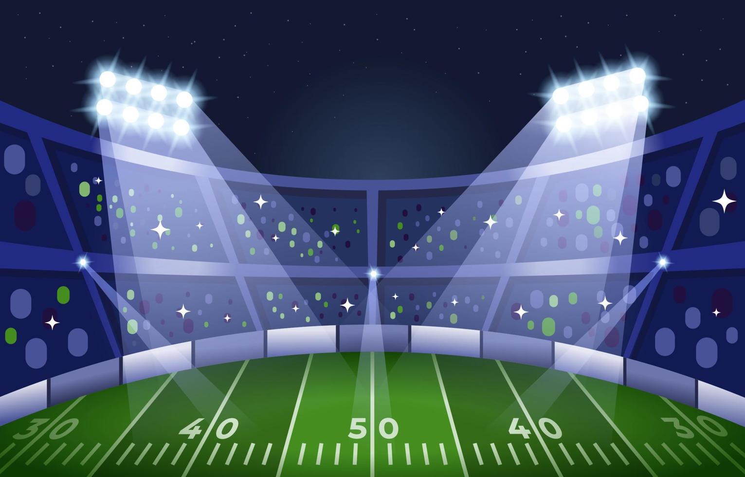 Crowded Superbowl Stadium at Night vector