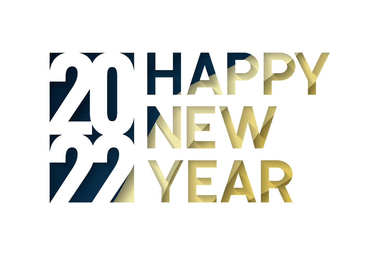2022 New Year with color wave. Greeting Happy New Year Gradient with Space for Text vector