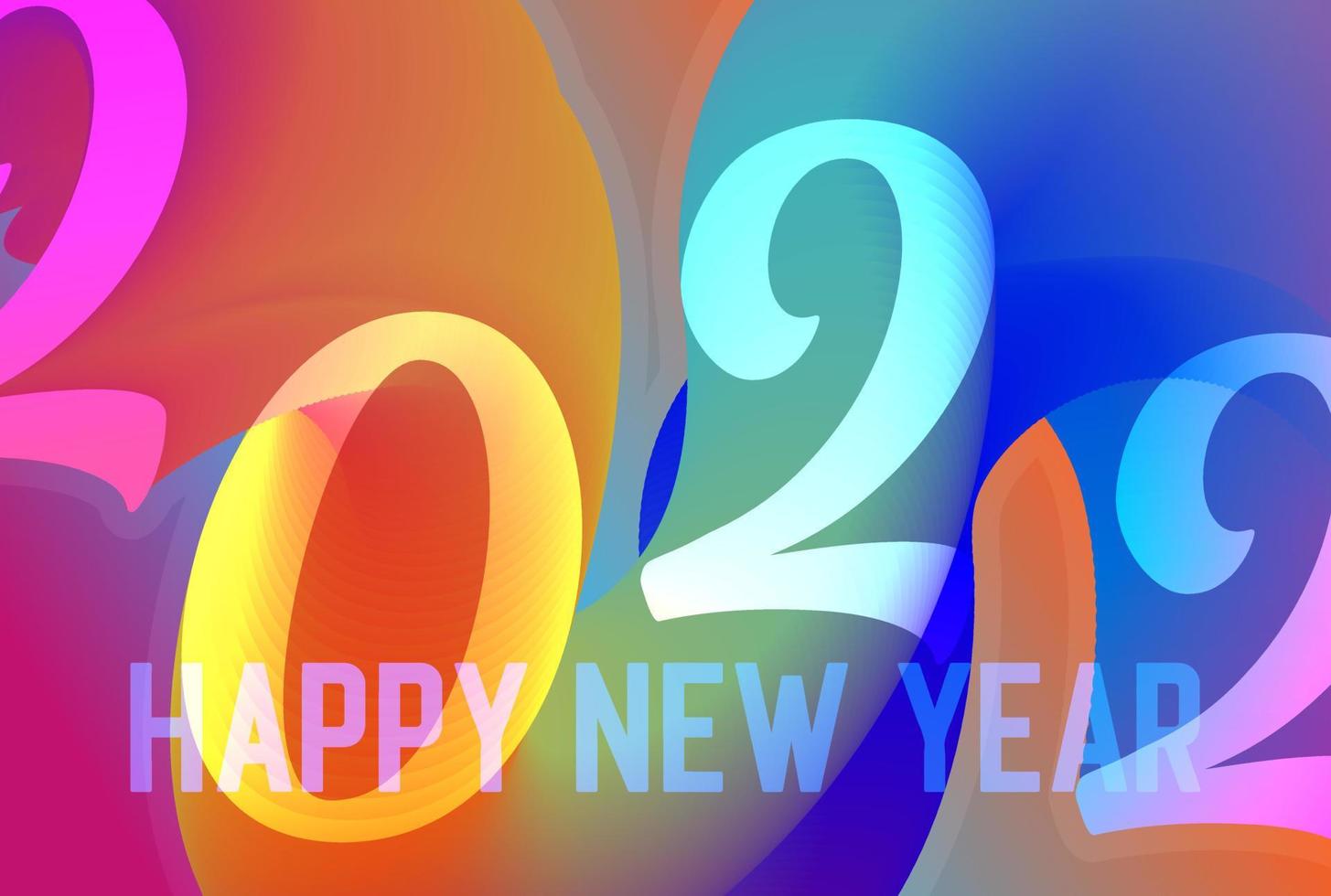 Gradient Color of 2022 Banner Wallpaper for Happy New Year Design vector