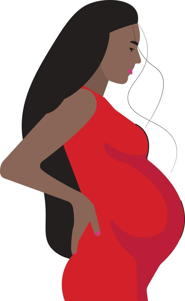 black pregnant woman vector