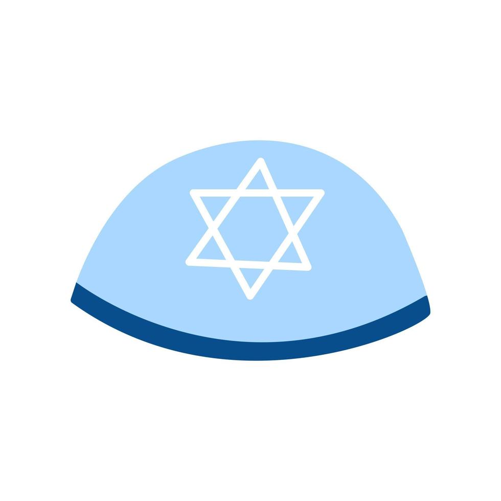 Kippah, headdress of pious Jew, vector illustration in flat style