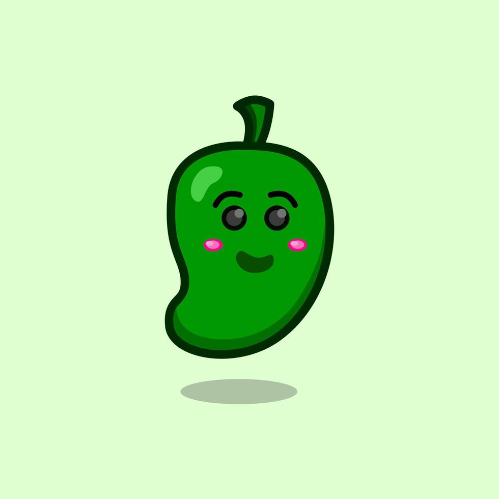 smiling mango fruit illustration character design. vector