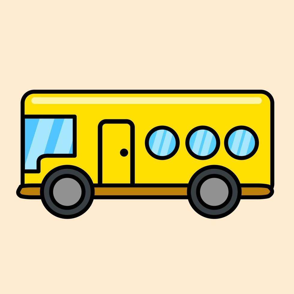 diseño de ilustración de dibujos animados de autobús amarillo. diseños para libros infantiles. vector