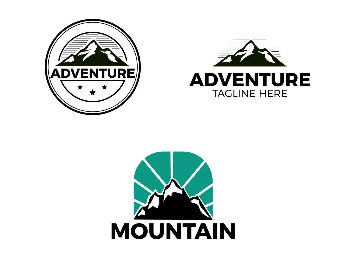 la plantilla de diseño de paquetes de logotipo de aventura de montaña vintage. vector