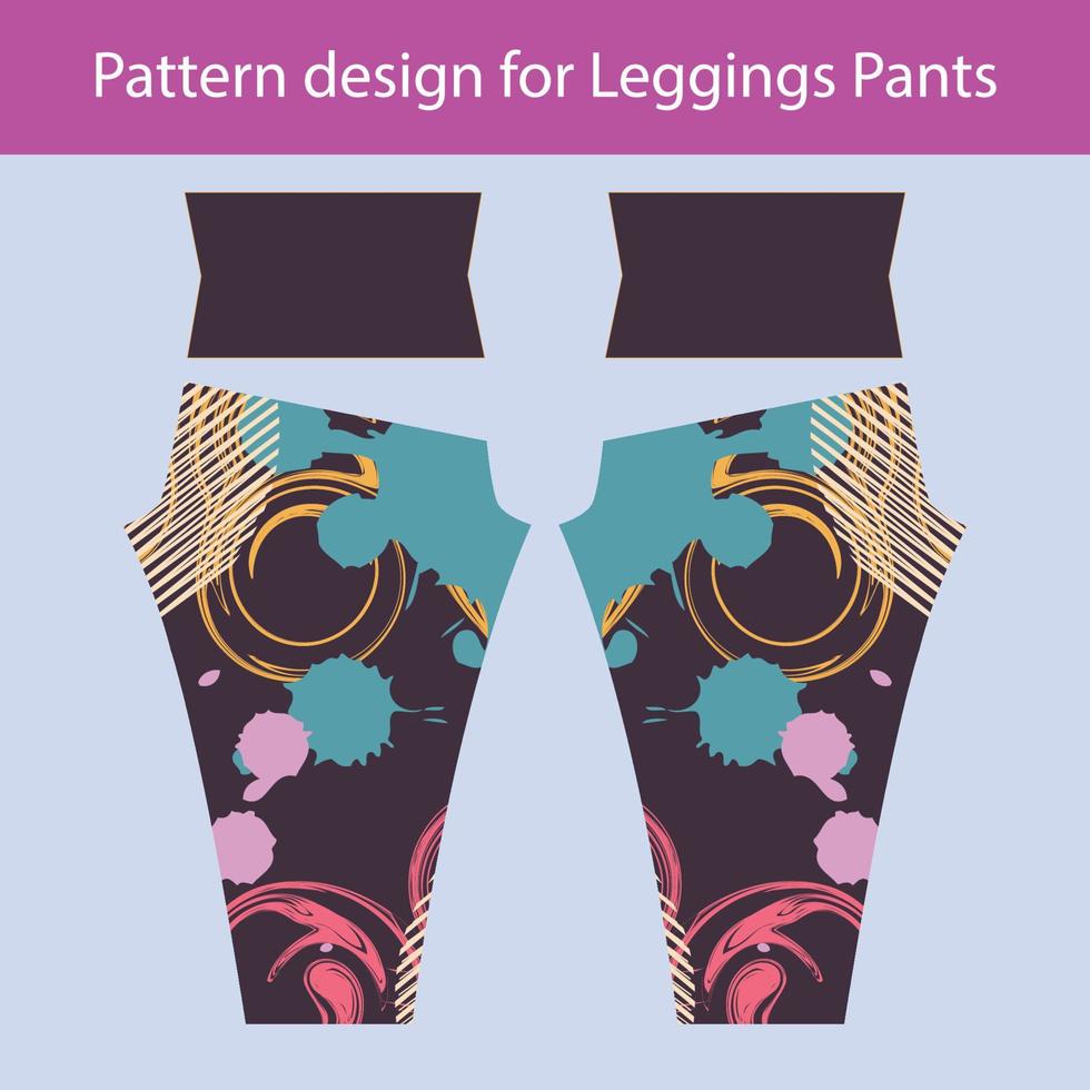 Abstract pattern design for woman's leggings pants gym fashion vector