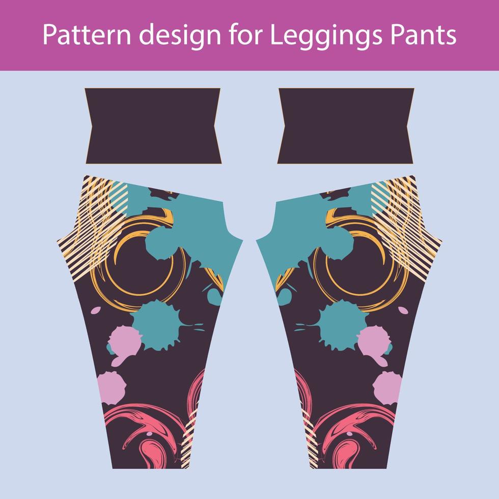 Diseño de patrón abstracto para leggings de mujer, pantalones, moda de gimnasio. vector