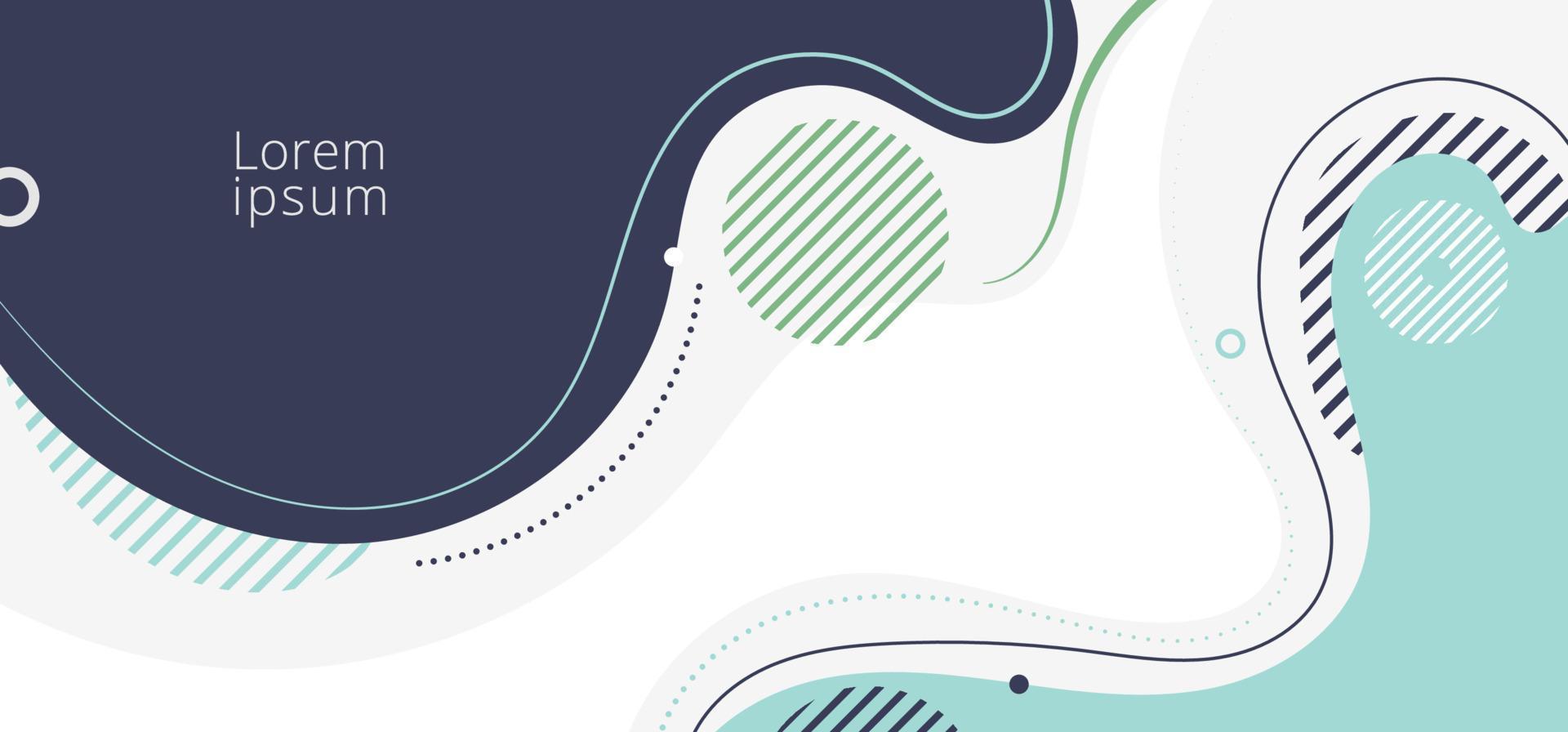 Abstract background liquid organic forms dynamic waves and circles, lines on white background vector