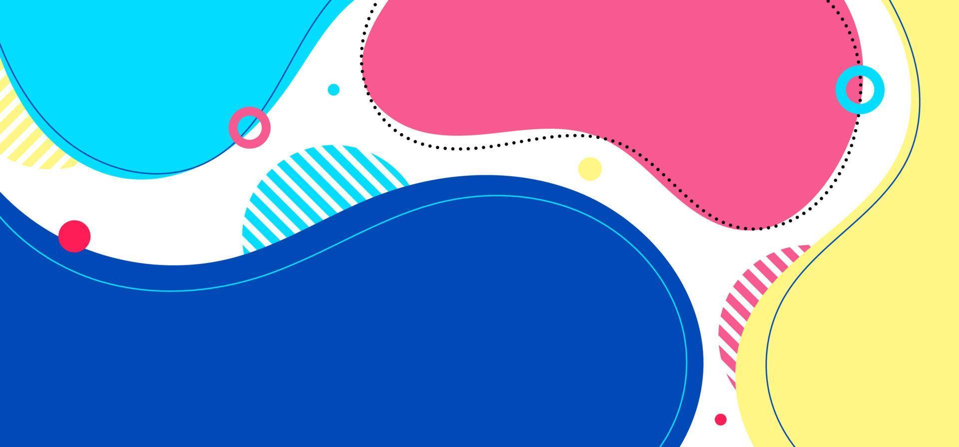 Abstract trendy organic shape composition amorphous forms and lines with circles geometric elements on white background vector