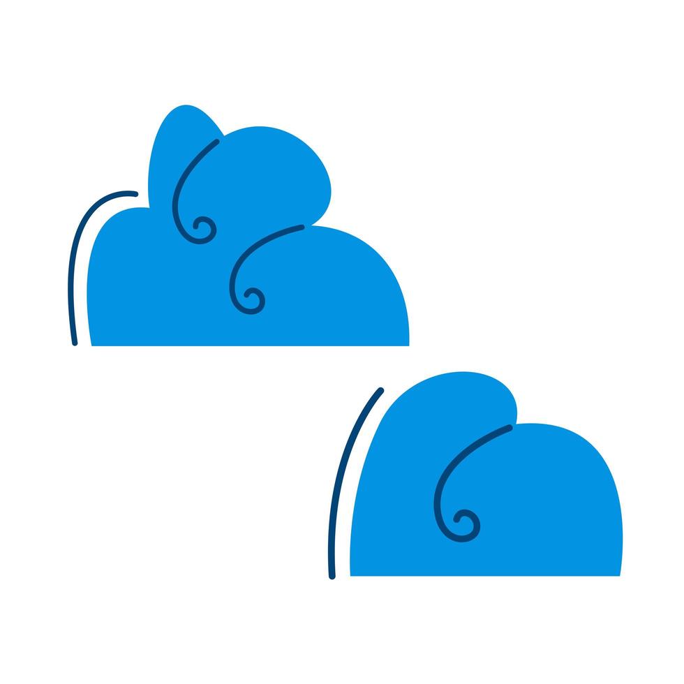 icono de ventisquero. las nubes son rizadas. elemento de invierno para diseño, sitio, juego. ilustración vectorial simple en estilo plano vector