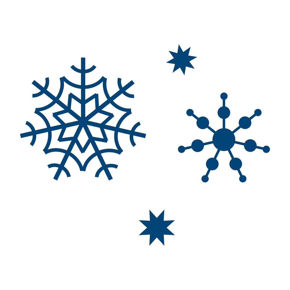 Establecer copo de nieve sobre un fondo de wight. decoración para navidad y año nuevo diseño de tarjetas, banners, sitios web, iconos. elegante ilustración lineal de vectores geométricos