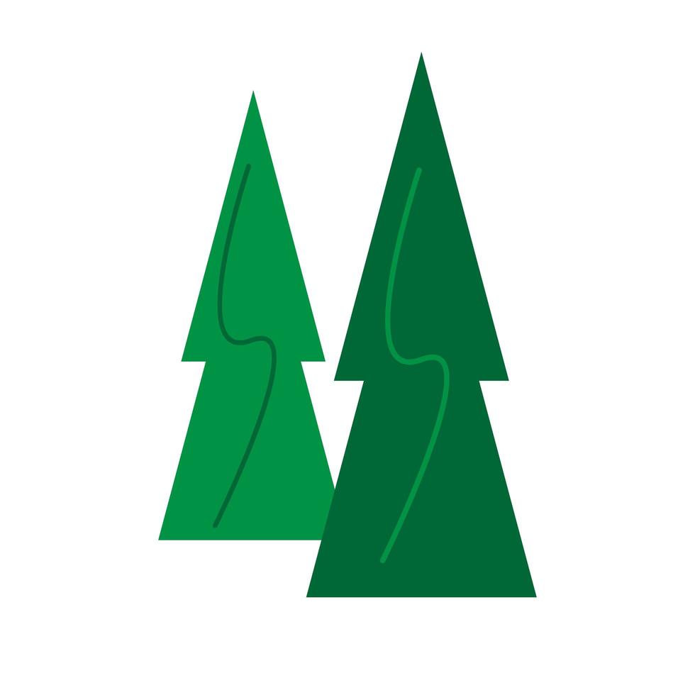 Green spruce icon. Coniferous forest designation, element for design, site, game. Simple vector illustration in flat style