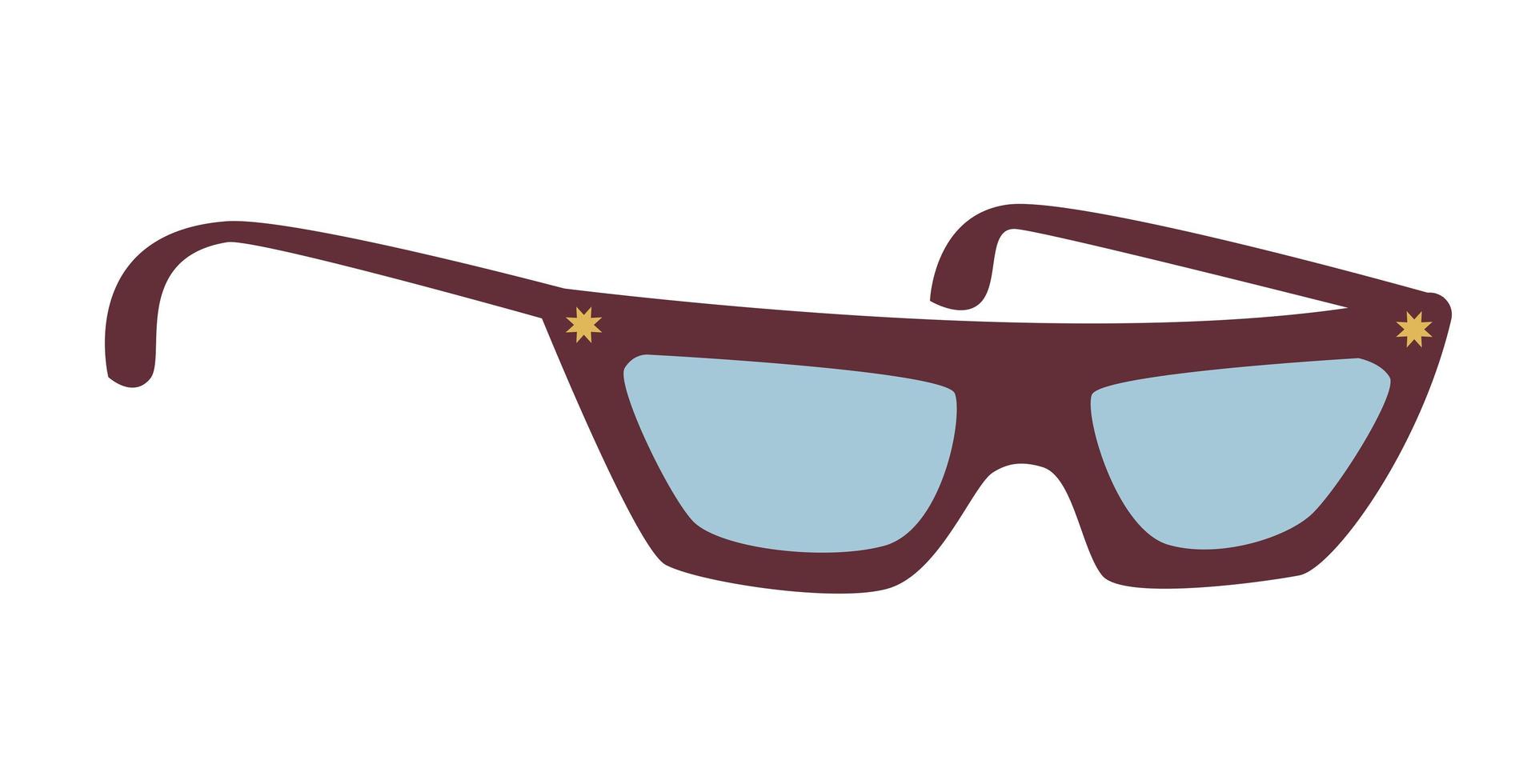 Thick-framed glasses. Fashionable style of streets. Vector illustration in flat style