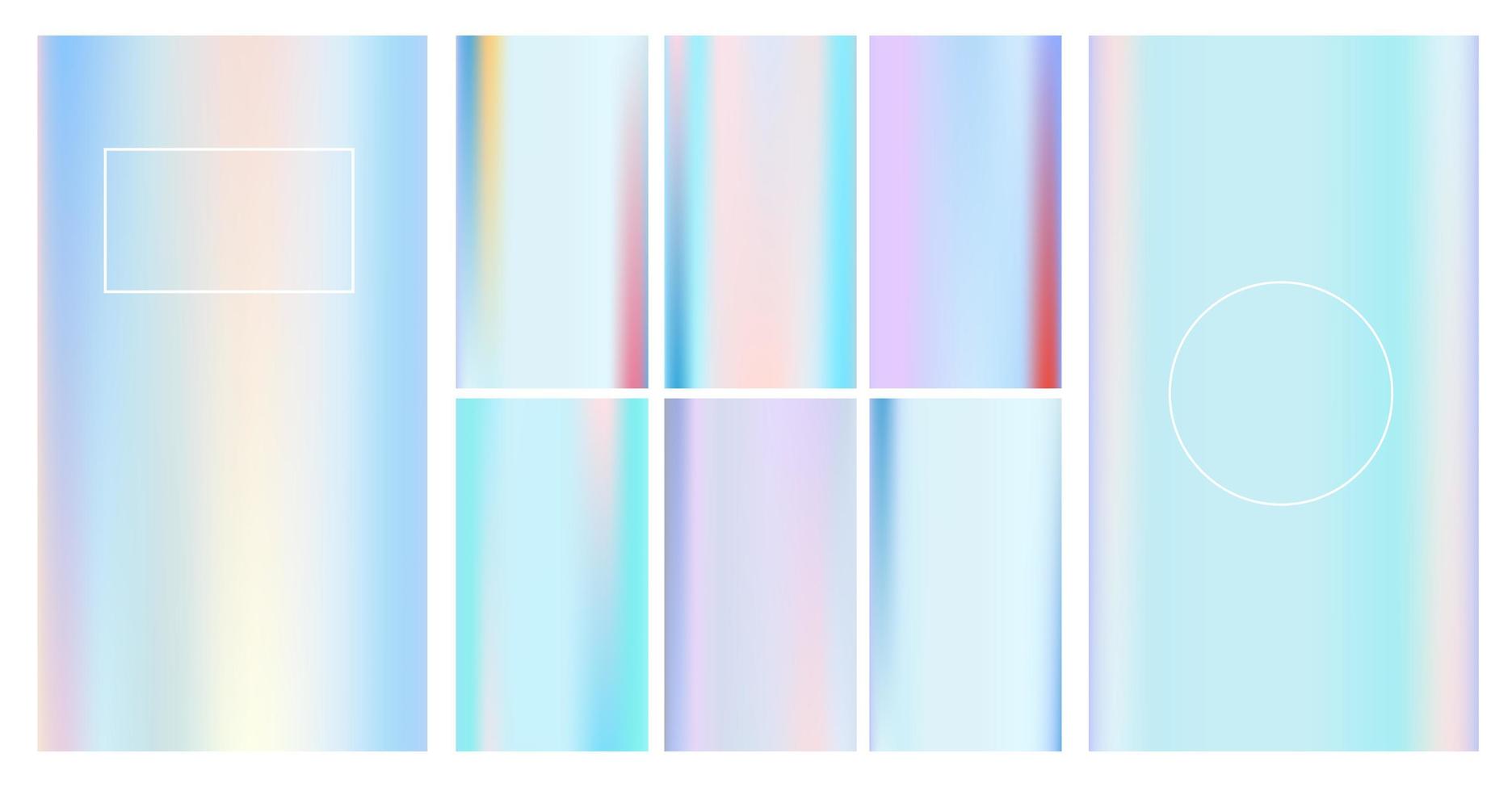 Set Abstract pastel blue, pink and turquoise horizontal glossy background for Winter design. Smooth satin vector gradient for social media, stories and screensavers. Space for text