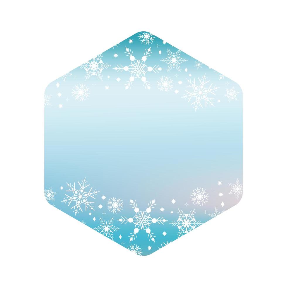 forma rombo degradado en azul con copos de nieve. hermoso elemento de fondo, postales, descuentos, su texto o cualquier diseño de invierno. ilustración vectorial para redes sociales, historias. vector