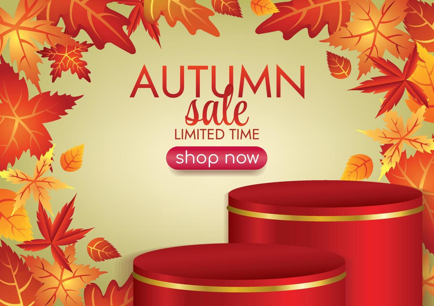 autumn season autumn maple leafs product display vector