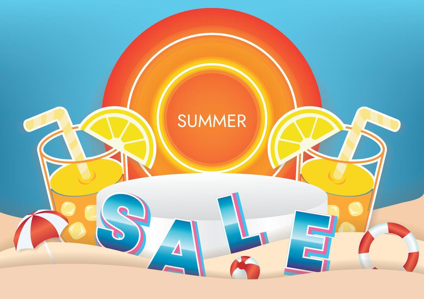 special summer sale podium art vector