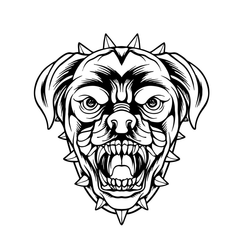 silueta de cabeza de perro animal vector